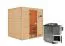 Sauna "Sjur" SET mit bronzierter Tür - Farbe: Natur, Ofen BIO 9 kW - 195 x 169 x 187 cm (B x T x H)