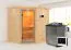 Sauna "Olai" SET mit bronzierter Tür und Kranz - Farbe: Natur, Ofen BIO 9 kW - 223 x 183 x 191 cm (B x T x H)