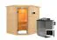 Sauna "Olai" SET mit bronzierter Tür und Kranz - Farbe: Natur, Ofen BIO 9 kW - 223 x 183 x 191 cm (B x T x H)