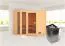 Sauna "Solveig" SET mit bronzierter Tür - Farbe: Natur, Ofen 9 kW - 236 x 184 x 209 cm (B x T x H)