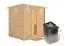 Sauna "Jonna" SET mit Kranz und Energiespartür - Farbe: Natur, Ofen 9 kW - 224 x 210 x 206 cm (B x T x H)