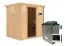 Sauna "Veli" SET mit graphitfarbener Tür und Kranz - Farbe: Natur, Ofen externe Steuerung easy 9 kW - 210 x 165 x 202 cm (B x T x H)