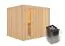Sauna "Toivo" SET mit Energiespartür - Farbe: Natur, Ofen 9 kW - 231 x 196 x 198 cm (B x T x H)
