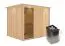 Sauna "Toivo" SET mit graphitfarbener Tür und Kranz - Farbe: Natur, Ofen 9 kW - 245 x 210 x 202 cm (B x T x H)