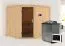 Sauna "Samu" SET mit graphitfarbener Tür - Farbe: Natur, Ofen BIO  9 kW - 231 x 196 x 198 cm (B x T x H)
