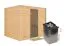 Sauna "Leja" SET mit graphitfarbener Tür - Farbe: Natur, Ofen 9kW - 231 x 196 x 200 cm (B x T x H)