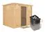 Sauna "Leja" SET mit graphitfarbener Tür und Kranz - Farbe: Natur, Ofen 9kW - 259 x 210 x 205 cm (B x T x H)