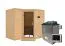Sauna "Tjara 2" SET mit graphitfarbener Tür - Farbe: Natur, Ofen externe Steuerung easy 9 kW - 236 x 184 x 209 cm (B x T x H)