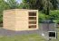 Saunahaus "Terning" SET, Farbe: Natur, mit Ofen 9 kW - 276 x 276 cm (B x T), Grundfläche: 7,6 m²