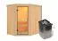 Sauna "Mika" SET mit Klarglastür & Ofen 9 kW - 151 x 196 x 198 cm (B x T x H)