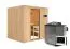 Sauna "Eemil" SET mit Klarglastür & Ofen BIO 9 kW - 196 x 170 x 198 cm (B x T x H)