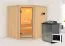 Sauna "Hanko" SET mit Klarglastür & Ofen BIO 9 kW - 196 x 170 x 198 cm (B x T x H)