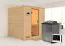 Sauna "Jonna" SET mit Klarglastür & Ofen BIO 9 kW - 196 x 196 x 200 cm (B x T x H)