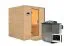 Sauna "Jonna" SET mit Klarglastür & Ofen BIO 9 kW - 196 x 196 x 200 cm (B x T x H)