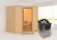 Sauna "Tjara 1" SET mit Klarglastür & Ofen 9 kW - 193 x 184 x 209 cm (B x T x H)