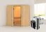 Sauna "Loran" SET mit Klarglastür & Ofen 3,6 kW - 151 x 151 x 198 cm (B x T x H)