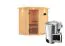 Sauna "Kjell" SET mit Klarglastür, Kranz & Ofen BIO 3,6 kW - 184 x 165 x 202 cm (B x T x H)