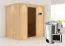 Sauna "Jarle" SET mit graphitfarbener Tür, Kranz & Ofen BIO 3,6 kW - 210 x 165 x 202 cm (B x T x H)
