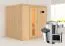 Sauna "Agnar" SET mit Energiespartür - Farbe: Natur, Ofen externe Steuerung easy 3,6 kW - 196 x 170 x 198 cm (B x T x H)