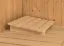 Sauna "Agnar" SET mit Klarglastür und Kranz - Farbe: Natur, Ofen externe Steuerung easy 3,6 kW - 210 x 184 x 202 cm (B x T x H)