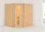 Sauna "Askjell" mit Energiespartür - Farbe: Natur - 196 x 170 x 198 cm (B x T x H)