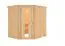 Sauna "Askjell" mit Energiespartür - Farbe: Natur - 196 x 170 x 198 cm (B x T x H)