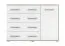 Sideboard / Kommode | Comarca 43 | Eiche / Weiß | 3 Fächer | 4 Schubladen | 1 Türe | 96 x 135 x 45 cm | Zweifarbig | klassisches Design | eckig