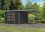 Holz Gartenhaus Anbaudach anthrazit/graualuminium – langlebiges Trapezblechdach, robuste Metallkanten, nordische Fichte, wettergeschützt 2,98×2,42 m
