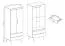 Schrank mit zwei Schubladen Polmadie 11, Farbe: Eiche Artisan / Schwarz - Abmessungen: 197 x 80 x 56 cm (H x B x T)