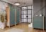 Kleiderschrank Braianik 28, Eiche Wotan / Grün, 200 x 90 x 53 cm mit 1 Kleiderstange, 2 Türen, 2 Einlegeböden, 2 Fächer, Füße: 36 mm dick, ABS