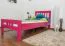 Kinderbett / Jugendbett "Easy Premium Line" K8, Buche Vollholz massiv rosa lackiert - Liegefläche: 90 x 190 cm