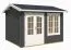 Gartenhaus G172 Carbongrau inkl. Fußboden - 44 mm Blockbohlenhaus, Fläche: 7,02 m², Satteldach