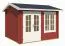 Gartenhaus G172 Schwedenrot inkl. Fußboden - 44 mm Blockbohlenhaus, Fläche: 7,02 m², Satteldach