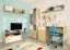 Jugendzimmer - TV-Unterschrank Modave 08, Farbe: Eiche / Weiß / Grau - Abmessungen: 42 x 120 x 50 cm (H x B x T)