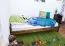 Bettrahmen für Kinder / Kinderbett 90 x 200 cm | Massivholz: Kiefer | Nuss Lackiert | inkl. Rollrost Abbildung