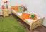 Bettrahmen für Kinder / Kinderbett 100 x 200 cm | Massivholz: Kiefer | Natur Lackiert Abbildung
