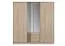Kleiderschrank mit Spiegel, Farbe: Eiche Sonoma - Abmessungen: 205 x 200 x 62 cm (H x B x T) Abbildung