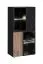 Vitrine | geriffelte Front | Farbe: Schwarz / Eiche Vicking / Schwarzer Marmor | 60 x 40 x 122 cm | Push-to-open Funktion | inkl. LED-Beleuchtung | 8 Fächer