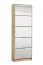 Schuhschrank mit 10 Fächer Gradide 11, Farbe: Eiche Sonoma, fünf Kipptüren, Maße: 191,5 x 67 x 28 cm, 10 Fächer, ABS-Kanten, Spiegel-Front, modernes Design