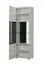 Vitrine mit einer Parsolglastür Idos 03, sechs Fächer, Farbe: Weiß / Weiß Hochglanz / Schwarz, ABS-Kanten, Maße: 190 x 58 x 35 cm, einfaches und modernes Design