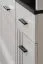 Garderobe | Spiegel | Farbe: Kaschmir / Schwarz | 4 Haken | gepolstertes Paneel | Maße: 210 x 32 x 203 cm | Kleiderschrank | 3 Schubladen
