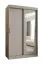 Kleiderschrank / Schiebetürenschrank Aletschhorn 08, Farbe: Kaschmir, 1,2 Meter breit, fünf Fächer, eine Spiegeltür, zwei Kleiderstangen, Aluminiumschienen