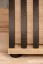 Schmaler Schrank mit fünf Fächer Angvik 01, Farbe: Eiche / Schwarz, Maße: 202,5 x 60 x 35 cm, ausziehbare Kleiderstange, genügend Stauraum