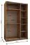 Kleiderschrank / Schiebetürenschrank | Spiegel | 245,5 x 150 x 64 cm | Soft-Close-Funktion | Farbe: Eiche Artisan | 2 Kleiderstangen | 2 Schiebetüren