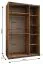 Kleiderschrank / Schiebetürenschrank | 245,5 x 150 x 64 cm | Soft-Close | 2 Kleiderstangen | Spiegel | 2 Schiebetüren | Farben: Weiß | 6 Fächer