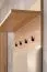 Garderobe Komplett - Set F Angvik, 3-teilig, Farbe: Eiche / Schwarz, ein Garderobenschrank, ein Schuhschrank inkl. Sitzkissen, vier Haken