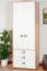 Drehtürenschrank / Kleiderschrank 18, Farbe: Buche / Weiß - 236 x 84 x 56 cm (H x B x T)