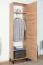 Schrank Pandrup 01, Farbe: Eiche - Abmessungen: 200 x 55 x 34 cm (H x B x T), mit 1 Tür und 2 Fächern