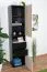 Jugendzimmer - Schrank Aalst 04, Farbe: Eiche / Creme / Schwarz - Abmessungen: 190 x 45 x 40 cm (H x B x T)