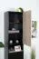 Jugendzimmer - Schrank Aalst 04, Farbe: Eiche / Creme / Schwarz - Abmessungen: 190 x 45 x 40 cm (H x B x T)